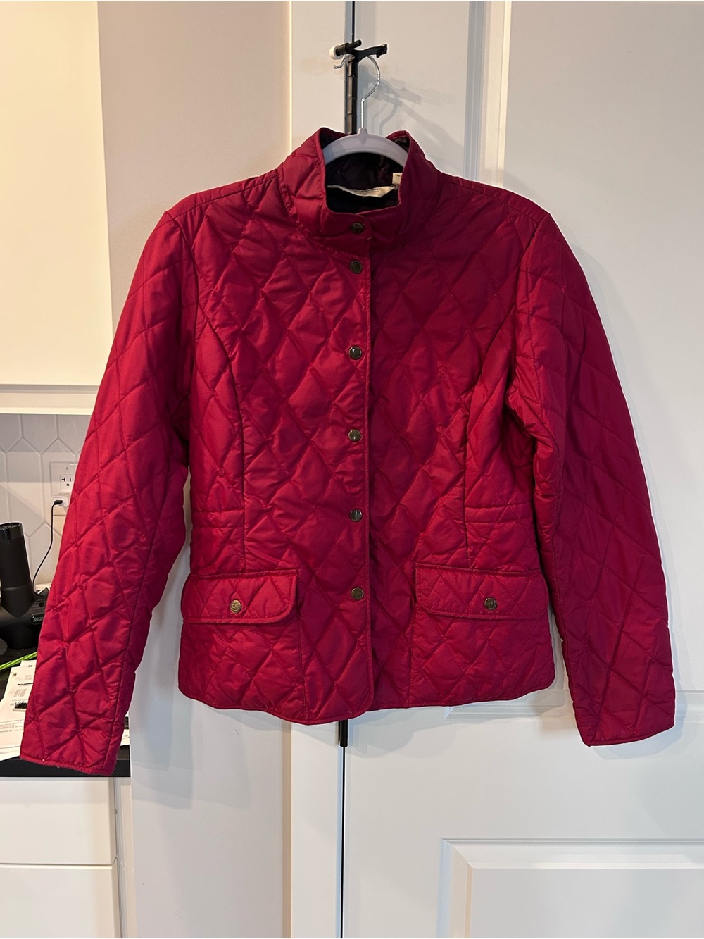 Eddie Bauer 550 Fill Power Goose Down Quilted Red Jacket Lightweight Winter